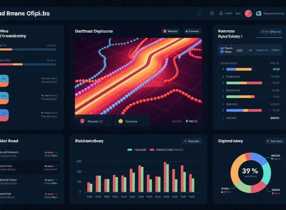 多维走势图示意：热力图、路珠与分布条形